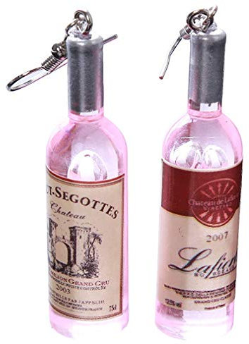 N-K Flaschen Wein Ohrringe Mode Ohrringe Weinflaschen Wein Ohrringe Mini EIS Weinflaschen Ohrzubehör, Pink Kreativ und Nützlich