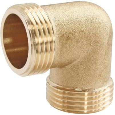 SOMATHERM FOR YOU, Coude laiton brut double mâle 15/21 - Sachet de 2 pièces pour raccordements plomberie - Compatible avec tous raccords laiton à filetage correspondant