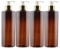 ZEOABSY 4 Stück 500ml Leere Lotionspender Gelspender Braun Kunststoff Flasche mit Gold/Weiß Lotion-Spender Nachfüllbare zum befüllen für Badezimmer Shampoo Öl