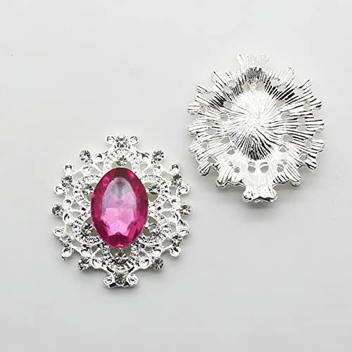 Silber Flachboden Oval Legierung Button Dekoration Schöne Hochzeit Schmuck Zubehör