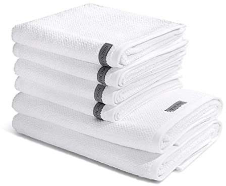 Ross - 6 teiliges Frottier-Set - Selection Bio-Baumwolle (4 X Handtuch 2 X Duschtuch im Set) - 540 g/m2 - Baumwolle - Frottee - saugstark - weich und flauschig - Weiß