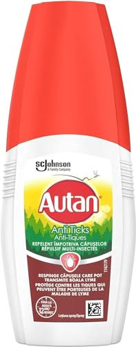Autan Anti-Tiques Anti-Moustiques Spray Corps - Jusqu'à 12H de Protection Immediate - Testé Dermatologiquement - 1 Spray, 100ml