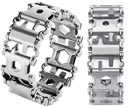 Multitool Bracelet for Men, 29 in 1 Tools Stainless Steel Multifunctional Bracelet, Travel Friendly, Multitool Survival Bracelet Suitable for Sailing Travel Camping Hiking, 73.66 cm, Stainless Steel