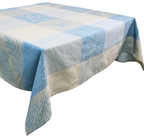 Garnier Thiebaut 43445 Tischdecke Mille Oceans Ecumes Beschichtet 175 X 175 cm