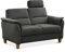 CAVADORE 2er-Sofa Palera mit Federkern / Kompakte Zweisitzer-Couch im Landhaus-Stil / inkl. 1 Kopfstütze / 149 x 89 x 89 / Mikrofaser, Grau