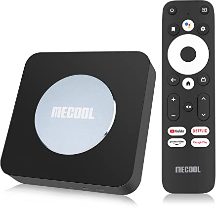 MECOOL KM2 Plus Android TV Box 11 Zoll 2G+16G mit Netflix zertifiziert S905X4-B 4K Streaming Media Player zertifiziert Sprachassistent Google Disney + Prime Video WiFi 5 Dual Band LAN BT 5.0
