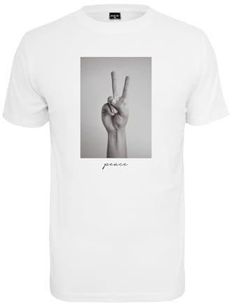 Mister Tee Herren Peace Sign Tee White, XXL