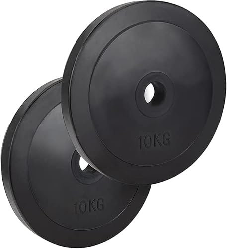 Olympic Rubber Bumper Weight Lifting Crumb Plates Set - Rubber Coated Barbell Weight Plates - Strength Training Weight Lifting Equipment Range from 20kg - 150kg (10kg x 2 = 20)