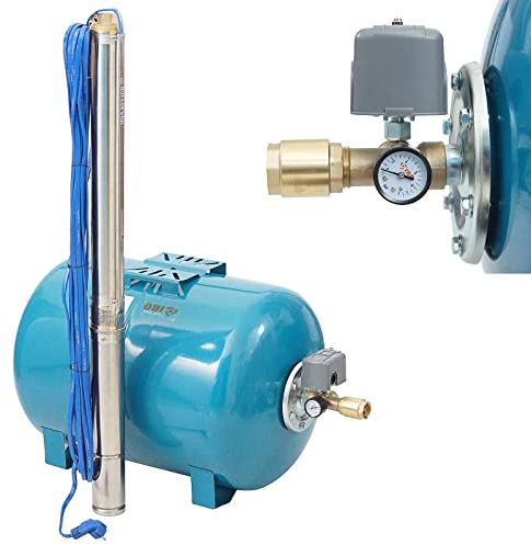 100 L Hauswasserwerk mit Tiefbrunnenpumpe 2,5 - 8,5bar - 2700l/h - sandverträglich bis 5%