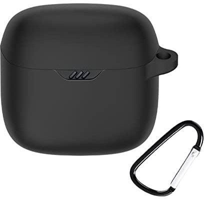 SEIAIYG Custodia per JBL Tune Flex Cover, Ultra Sottile Silicone Antiurto Protettiva Caso Case con Moschettone per JBL Tune Flex (Nero)