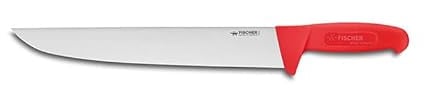 Fischer Bargoin Profinox Boucher 30 cm manche surmoulé rouge - sur carte - la pièce 3010-30
