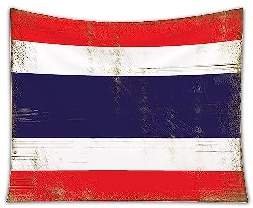 Yelolyio Vintage Thailand Nationalflagge Tapisserie Wandbehang Kunst Thailand Tapisserie Wanddekoration für Zuhause Büro Geschäft Pub Mann Höhle Dekor für Reiseliebhaber Geschenk 100 cm x 150 cm