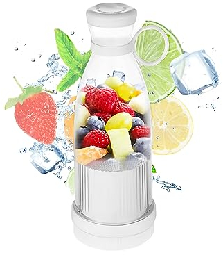 Botella Batidora Portátil 300ml. Licuadora Personal. Mini Botella Mezcladora Recargable por USB para Batidos, Zumos, Smoothies. Cuchillas de Acero Inoxidable 304. (Cable USB Incluido).