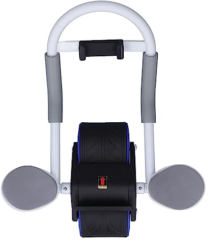 Bauchroller, Muskelaufbau, Selbsteinziehbarer Bauchroller, Übungsrad, Metall, Automatische Rückfederung, 5 Schichten, für den Heimgebrauch (Blau)