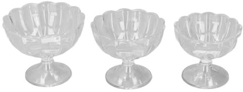 dsheng Coppe Gelato Medie Snack Coppe Dessert con Verdure Ciotole Anticaduta Frutta Tulipano con Piede Set Insalatiere Coppe Dessert (Trasparente)