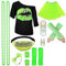 HUOQI 80er 90er Jahre Outfit Damen Damen Set Beinwärmer, Armbänder Neon Damen Neon Kostüm 80s Aerobic Outfit Kleidung Neon Aerobicbekleidung Theme 90er 80er Jahre Outfit für Karneval Neon 80 Jahre