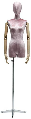 GLJTUO Schaufensterpuppe Schneiderpuppe Schneiderpuppe Schneiderpuppe Bekleidungsgeschäft Schaufensterpuppen Modell Mit Metallsockel, Schaufensterregal (Rosa Silber)