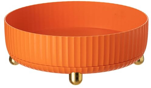 Terafeels 360°Drehbares Organizer Schminktisch Skincare Organizer Multifunktionaler Schmink Organizer Aufbewahrungs und Organizer Regal für Küchenkommode Schlafzimmer Schlafsaal Orange,43OR28