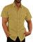 Cotton Linen Shirts for Men - Short Sleeve Button Down, Summer Hawaiian Lapel Blouses, Regular Fit Holiday Beach Shirt - Solid Henley with Pocket - UK Size 8-22