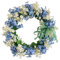 Yssevlon Artificial Door Wreath, Artificial Flower Blue & White Handmade Wreath, for Front Door Wall Window Wedding Decor