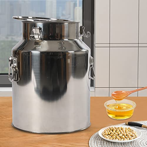 Jarra de leche hermética de 28 L, cubo de vino, jarra de leche, jarra de té, bidón de transporte multifuncional con junta de silicona, acero inoxidable 201, resistente para el almacenamiento de agua,