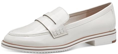 MARCO TOZZI Damen Slipper mit Blockabsatz Vegan, Cremefarben (Cream patent), 40 EU