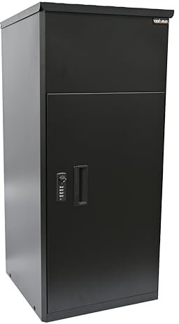 VEEHAUS Paketbriefkasten Schwarz Groß Briefkasten Verzinktes Blech Paketbox Draussen Groß XL Und Postbox Für Pakete Briefkasten Mit Paketfach (Lukke, Ohne Ständer)
