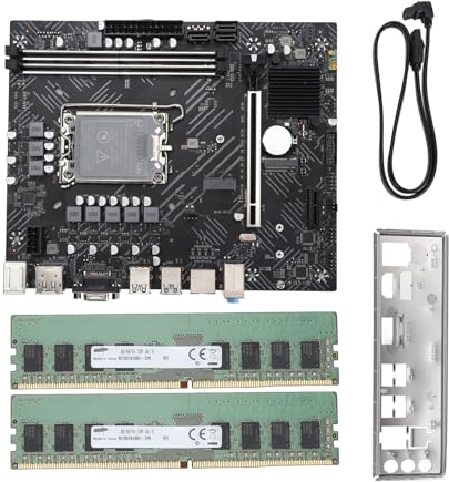 Desktop-PC-Motherboard, DDR4 2133 MHz Dual Channel, PCIe 4.0x16-Steckplatz, M.2-Port, LGA1700 ATX, für Core 12 13 Gen CPU, mit DDR4-Speicherkit, für 11 (H610-Motherboard + 8