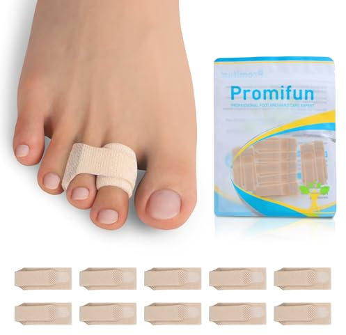 10 Pack Hammer Toe Corrector Toe Splint for Broken Toes,Brace Orthopedic Separator, Cushioned Bandages, Heal Wrap Toe Straighteners for Crooked Toes（Brown+10S）
