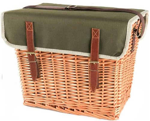 BRDECOR Picknickkorb-Set aus Weidengeflecht für 2 Personen mit Picknickdecke, Tragbarer Klappbarer Weintisch, Große Isolierte Kühltasche und Besteckservice-Sets für 2 Personen, Camping, Hochzeit