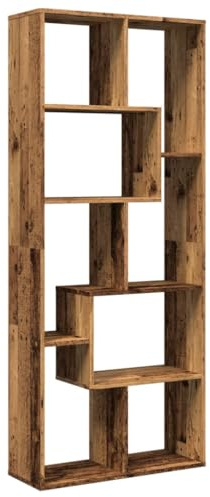 vidaXL Raumteiler-Bücherregal Altholz-Optik 67x25x161,5 cm