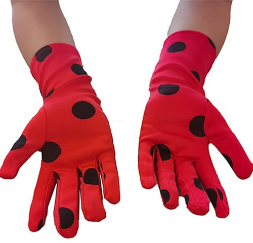 Generisch Kostümhandschuhe für Mädchen, Kleiderhandschuhe - Marienkäfer-Kostümhandschuhe - Bequeme, niedliche, kreative Halloween-Kostüm-Handschuhe für Hochzeit, Kinder, Themenpartys