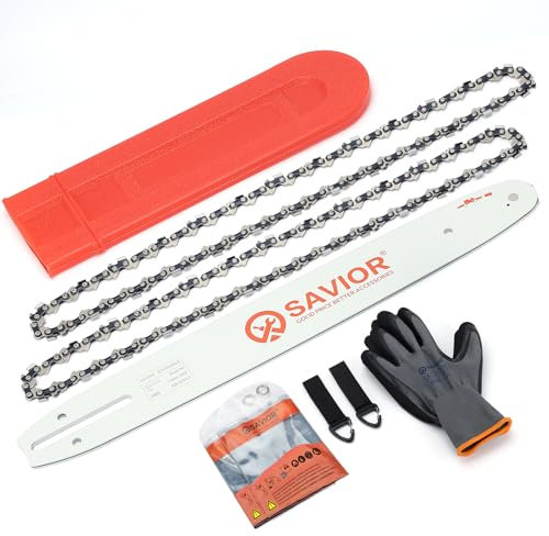 2-Pack Sägeketten mit 35 cm Kettensägen Schwert & Schwertschutz, Ersatzkette 1,3 mm 3/8LP 52 TG, Kompatibel für Husqvarna, Dolmar, Einhell, Makita, Oregon und mehr