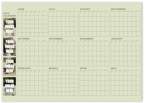 Hippowarehouse 2025 Wall Calendar 90x58cm Sage