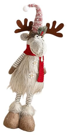Uqezagpa Sofisticada figura decorativa de reno de Navidad para decoración de ventanas para festivales en hogares y