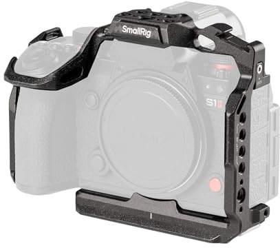 SMALLRIG Cage pour Appareil Photo pour Panasonic S1R II/S1 II/S1 IIE, Plaque de Fixation Rapide Intégrée pour Arca-Swiss, Fixation pour Sabot Froid, Trous Filetés 1/4''-20 et 3/8''-16-5502