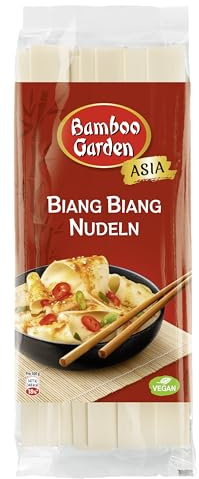 Bamboo Garden - Biang Biang Nudeln | Extrabreite chinesische Nudeln | Ideal für scharfe Saucen | Schnell zubereitet | 300 g im Beutel