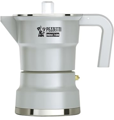 Pezzetti Caffettiera Moka Adatta all'induzione, 2 Tazze, Grigio Cemento, Modello Solid Express