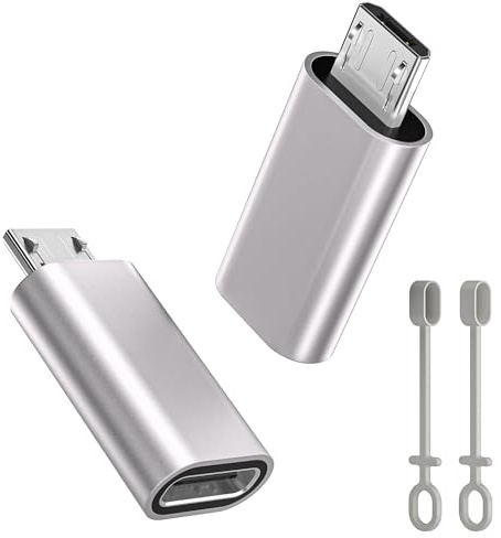 Adaptateur Micro USB vers USB-C,Adaptateur USB-C vers Micro USB Femelle vers MicroUSB mâle,Micro vers Type C Compatible avec Samsung J6/J5/J4/J3/S7/S7 Edge/S6,Huawei Y7/Y6/P Smart/P8 Lite(2PCS)