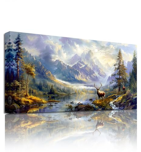 SERIMINO Natürliche Wandbild Berge Wald Landschaft Bilder Groß 50x100 cm