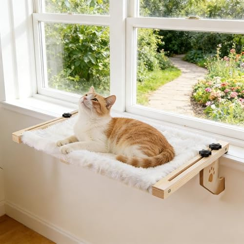 Katzen Fensterliege mit Montagezubehör, Heizungsliege Hängende Katzenhängematte, Katzenhängematte für Katzen ruhen, unterhalten und Sich im Sonnenlicht wärmen für Heizkörper Fensterbank Schlafzimmer