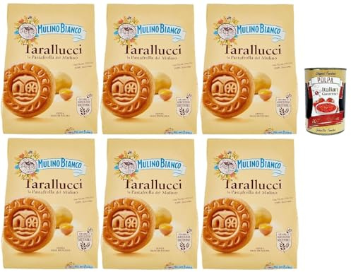 Italian Gourmet Bundle Tarallucci 6x 800g + Italian Gourmet Polpa – italienische Butterkekse, Mürbeteig Frühstückskekse mit frischen Eiern, Kekse zum Kaffee, Milch & Cappuccino, Vorrat