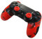 DOTBUY 1 x PS4 Dicker Hälfte Silikon Schutzhülle Sleeve + 2 Analog Cups Silikon Thumb Grips für Sony Playstation 4 Controller - Bundle (Camo Red)