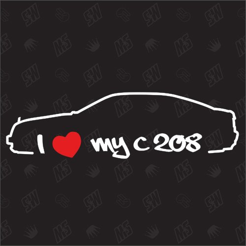 speedwerk-motorwear I Love My C208 - Sticker für Mercedes Benz, CLK Bj 97-02, Coupé, Tuning Fan Aufkleber