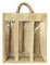 3 Bottle Wine Carrier Bag Jute Burlap with Windows