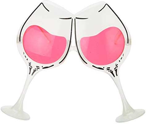 Amosfun 2 stücke Party Sonnenbrillen Weinglas Form Neuheit Lustige Brillen für Karneval Maskerade Trick Geburtstag Hochzeit Party Requisiten gefälligkeiten