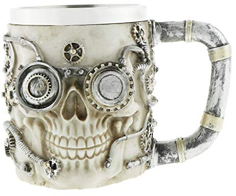 Backbayia Gothique Fantaisie Vin Calice Verre à Vin Squelette Chope à Bière Tasse de Camping de Voyage (B)