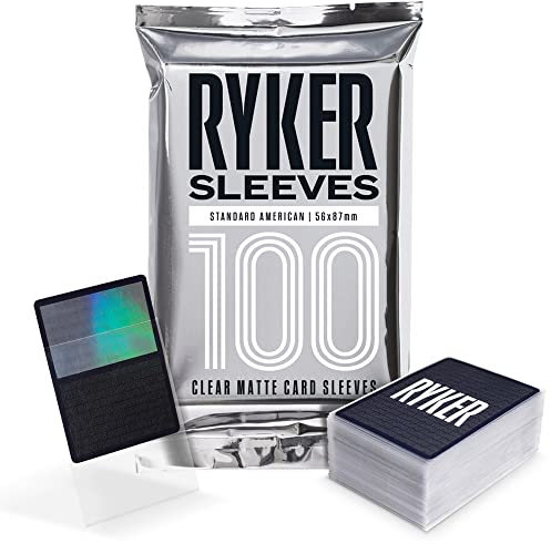 Ryker Sleeves Standard American Size – Sammelkarten, Kartenspielhüllen und Brettspielhüllen (100 Stück, transparent, 56 x 87 mm)