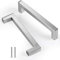 Drenky Kitchen Cupboard Handles, 5 Pack Cabinet Pulls Silver Brushed Stainless Steel Kitchen Door Handles Square T Bar Handles for Cupboards Draws Cabinet Handles Hole Center 128mm