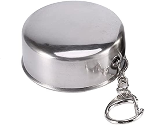 Baverta Tasse pliable en acier inoxydable Baverta - Tasse pliable Tasse pliante de voyage en acier inoxydable Porte-clés de camp rétractable télescopique pliable S/M/L(S)